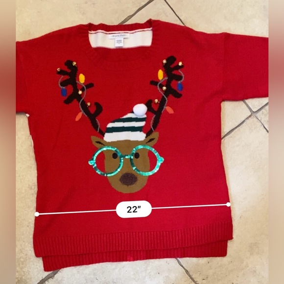 99 Jane Street - Christmas Reindeer Sweater - size XL - bells - sequins - Picture 5 of 8